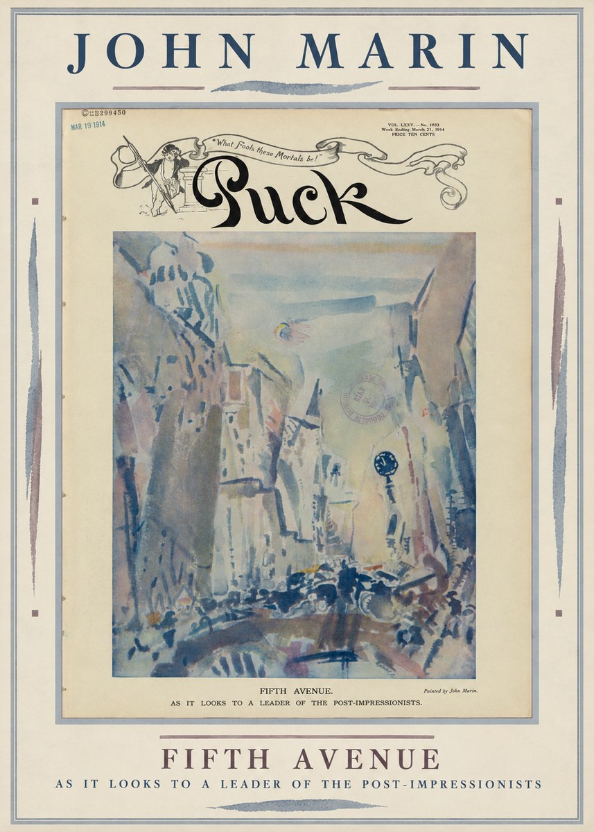 John Marin Fifth Avenue – as It Looks to a Leader of the Post-impressionists No6 - Poszter