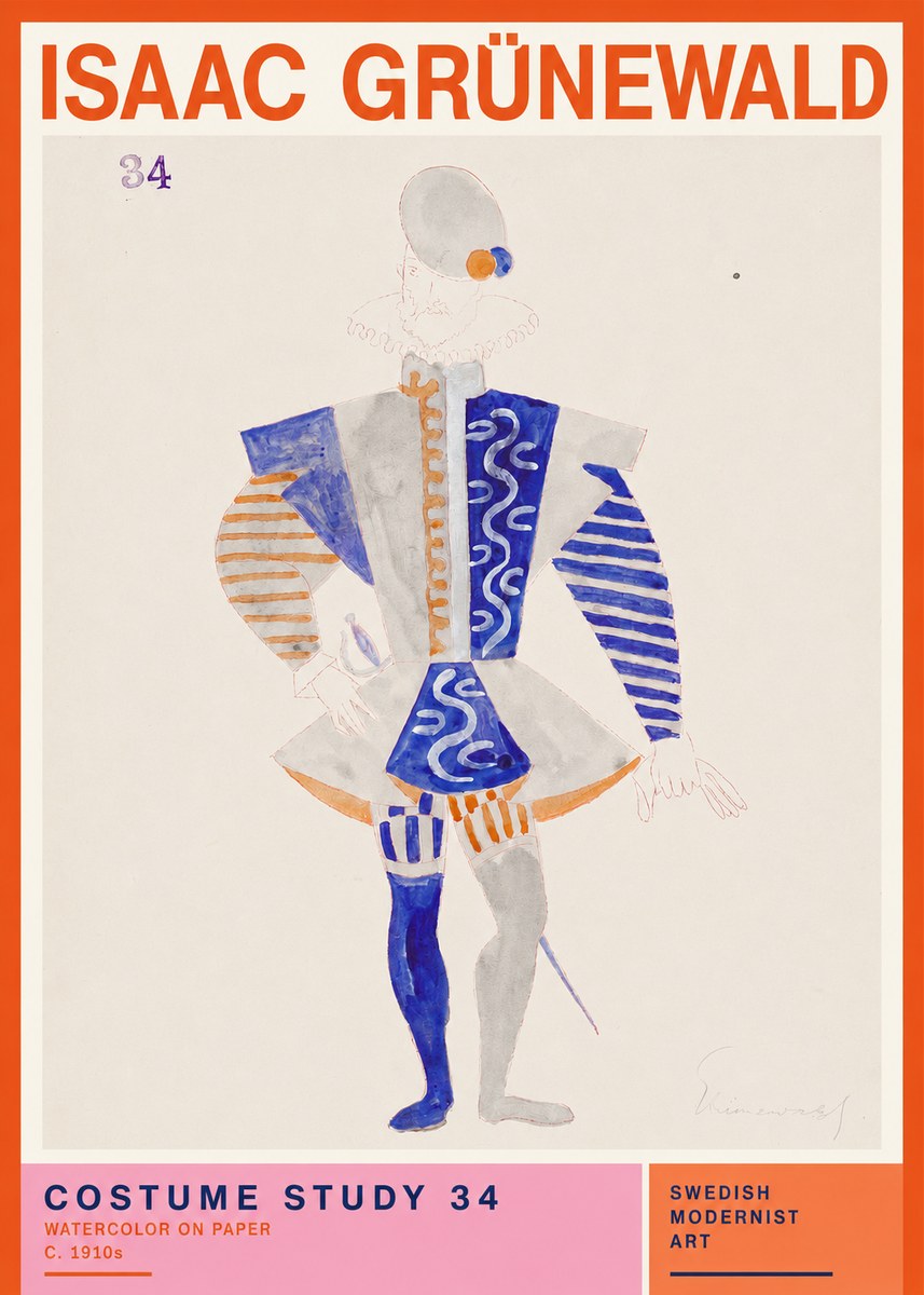 Isaac Grünewald Costume Study 34 No2 - Poszter
