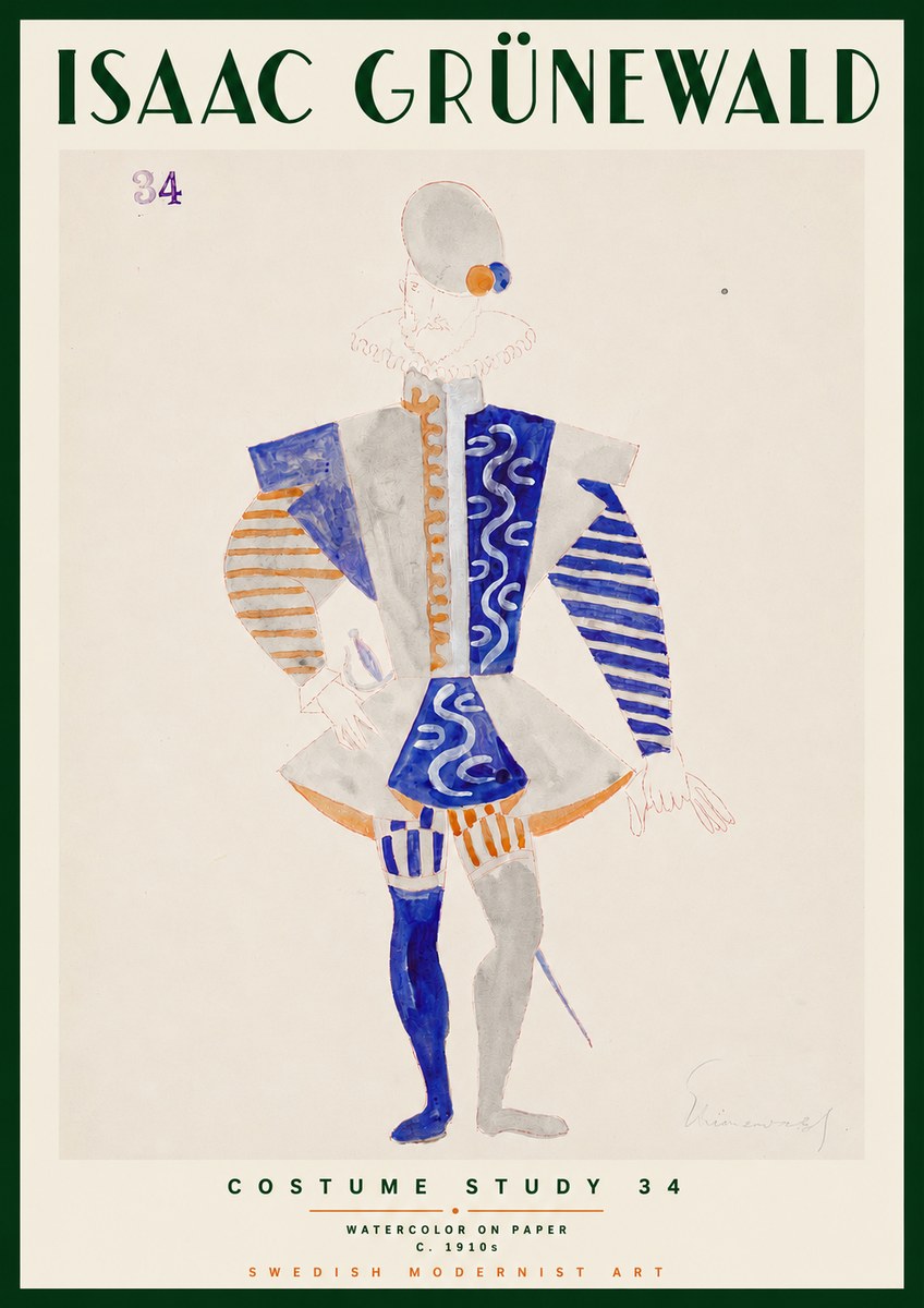 Isaac Grünewald Costume Study 34 No3 - Poszter