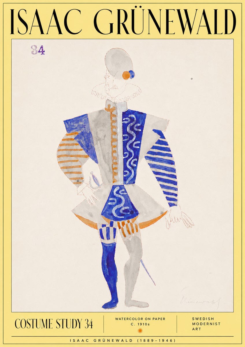 Isaac Grünewald Costume Study 34 No6 - Poszter