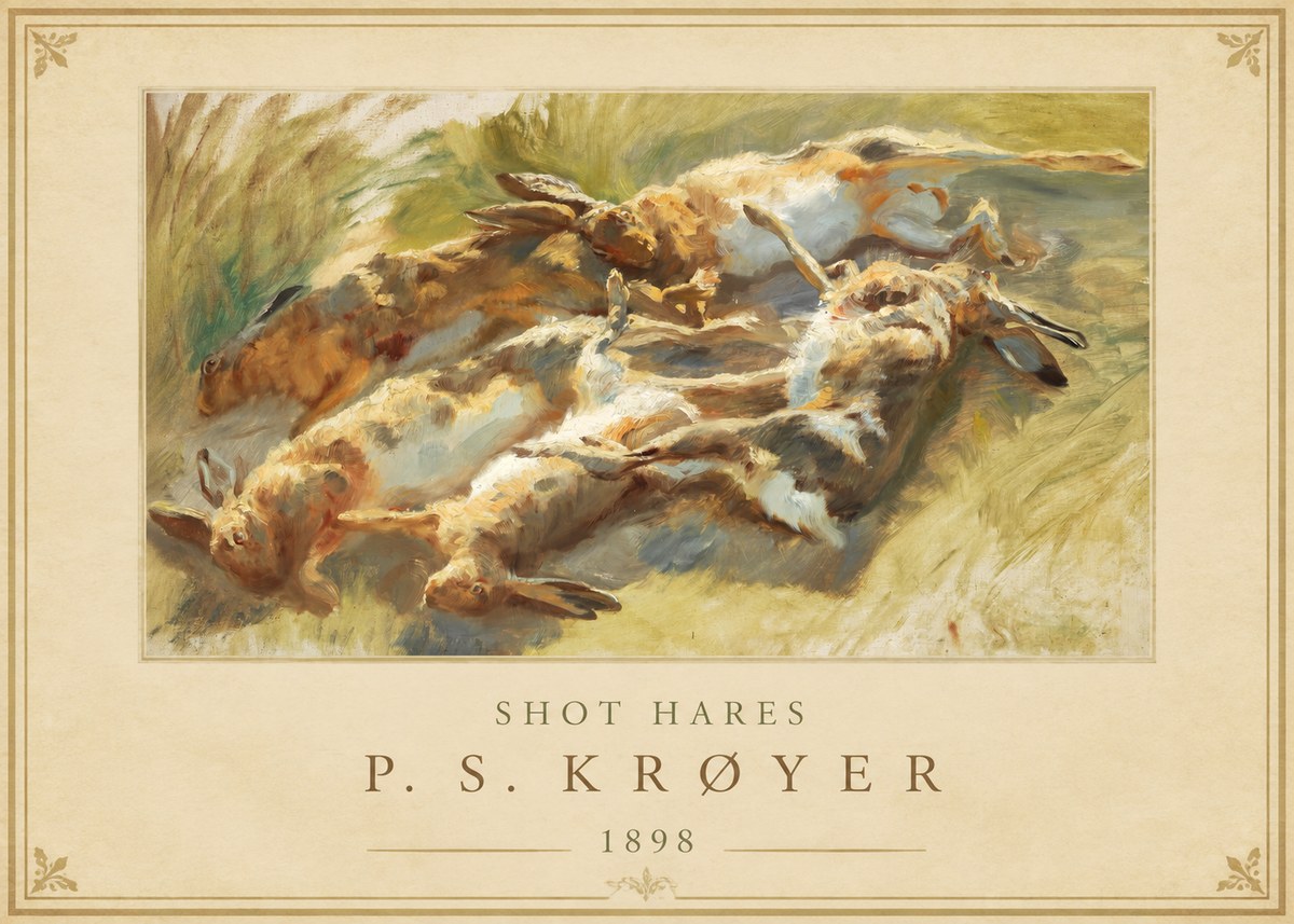 P.S. Krøyer Shot Hares No1 - Poszter