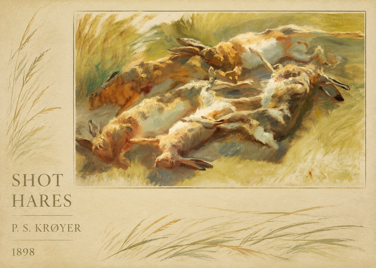 P.S. Krøyer Shot Hares No2 - Poszter