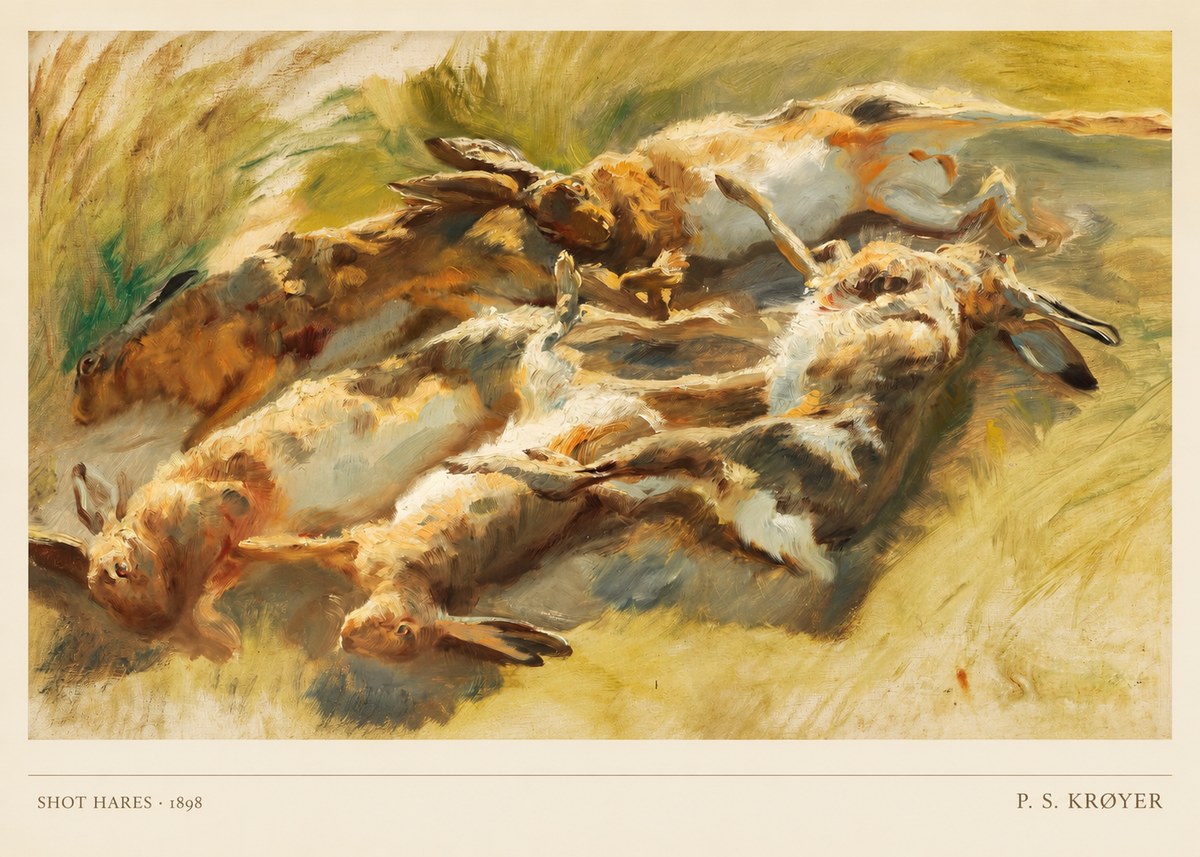 P.S. Krøyer Shot Hares No4 - Poszter