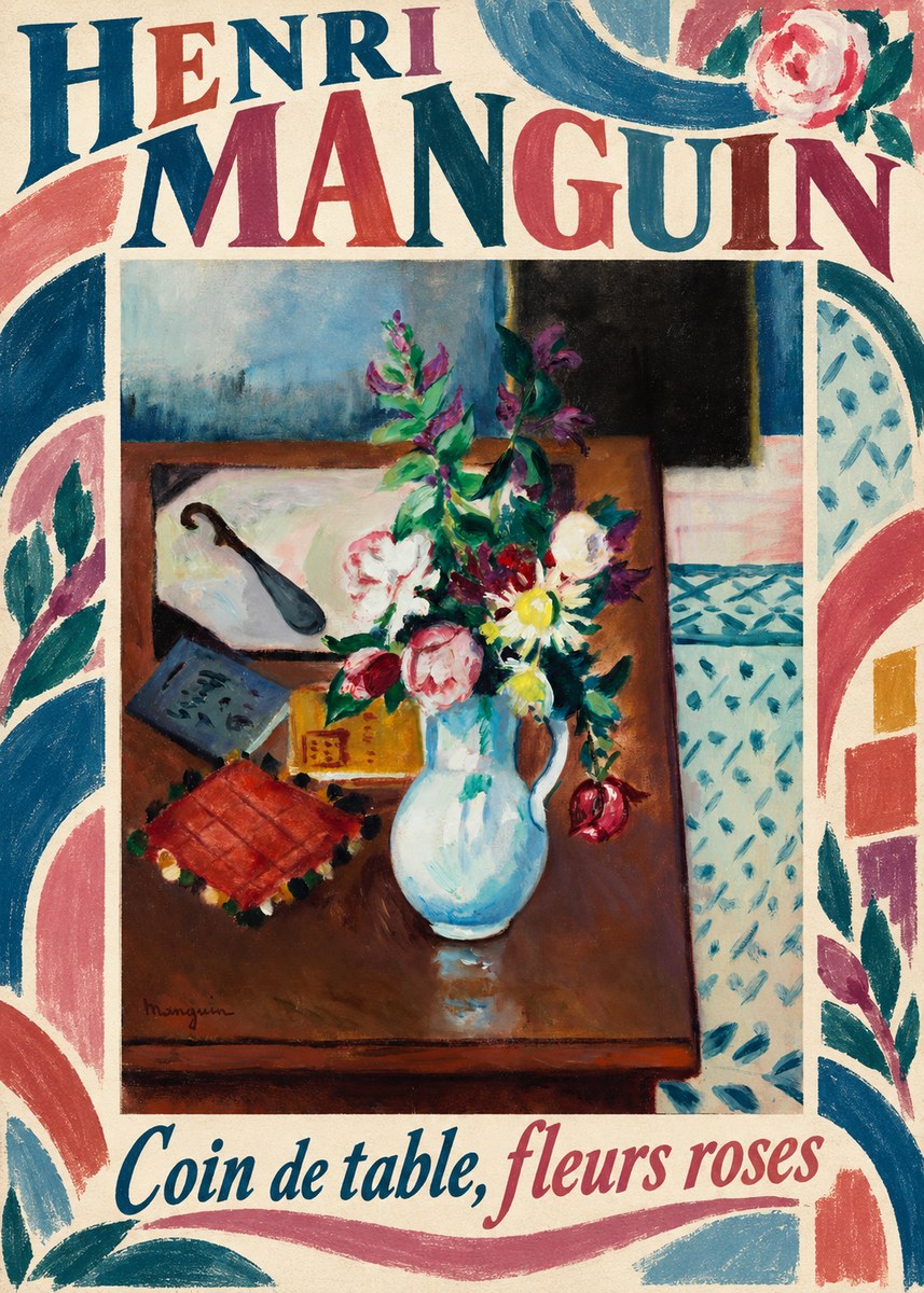 Henri Manguin Coin De Table, Fleurs Roses No6 - Poszter