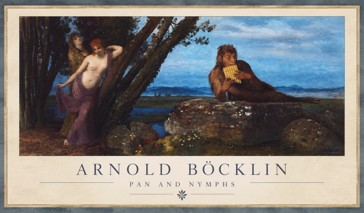 Arnold Böcklin Pan and Nymphs No1 - Poszter