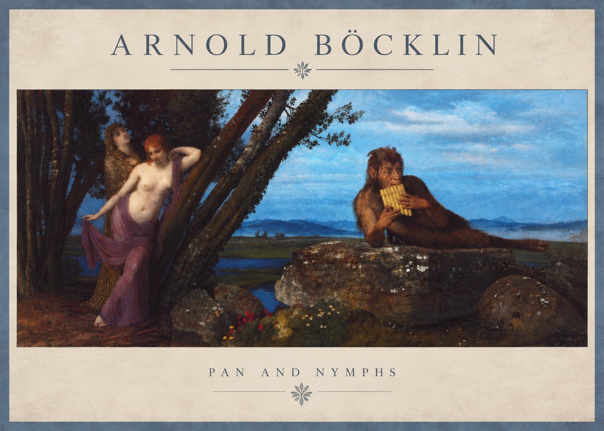 Arnold Böcklin Pan and Nymphs No4 - Poszter