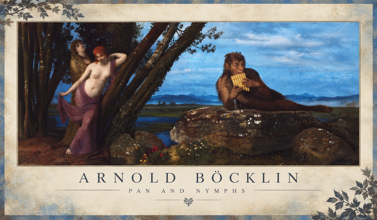 Arnold Böcklin Pan and Nymphs No6 - Poszter