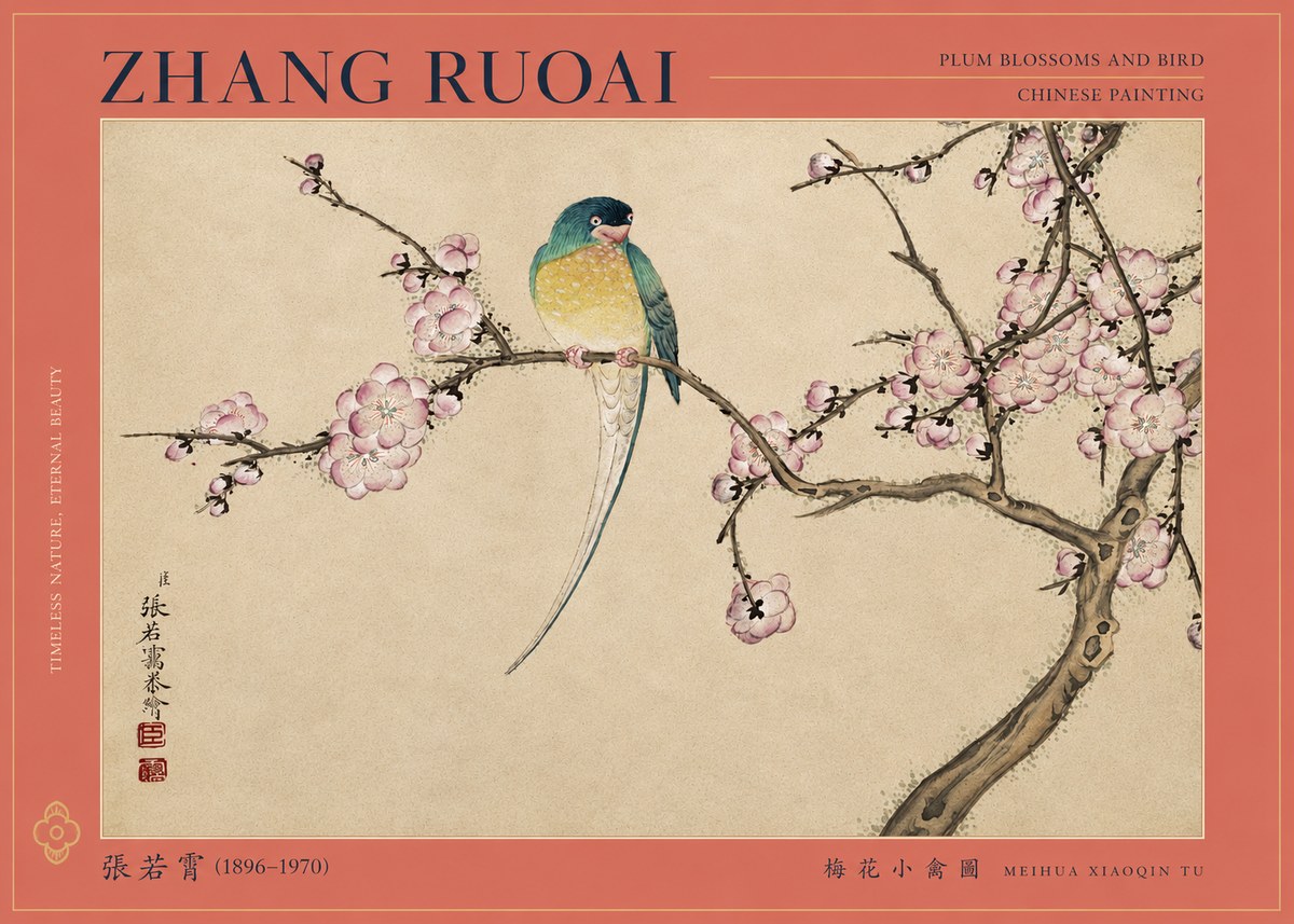 Zhang Ruoai Plum Blossoms and Bird No2 - Poszter