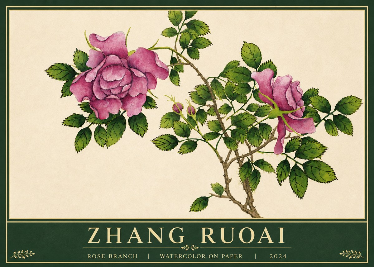 Zhang Ruoai Rose Branch No6 - Poszter