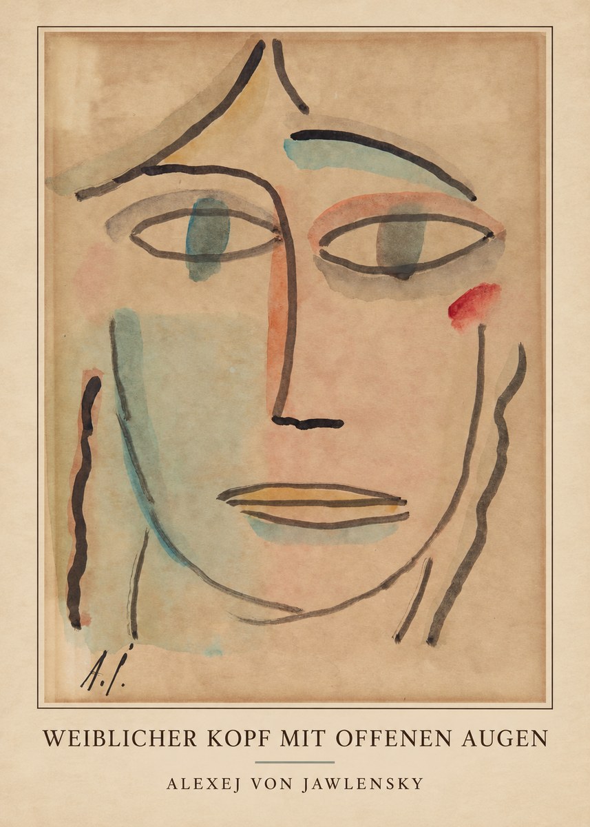 Alexej von Jawlensky Weiblicher Kopf Mit Offenen Augen No3 - Poszter