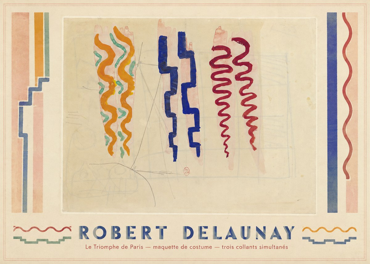 Robert Delaunay Le Triomphe De Paris — Maquette De Costume — Trois Collants Simultanés No1 - Poszter