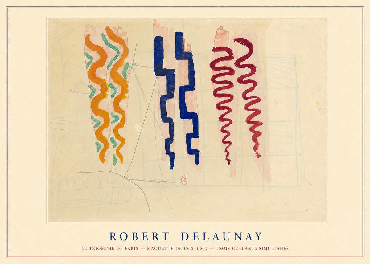 Robert Delaunay Le Triomphe De Paris — Maquette De Costume — Trois Collants Simultanés No3 - Poszter