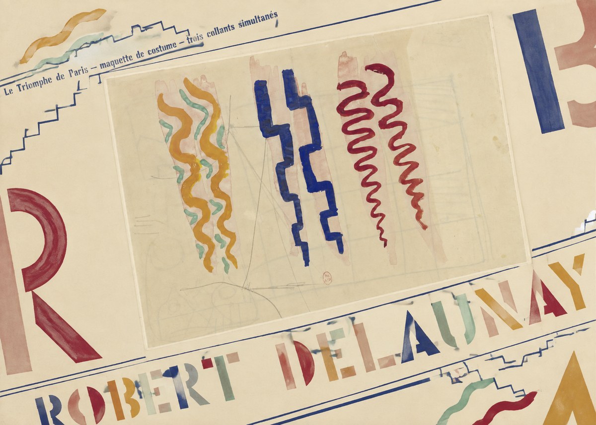 Robert Delaunay Le Triomphe De Paris — Maquette De Costume — Trois Collants Simultanés No6 - Poszter