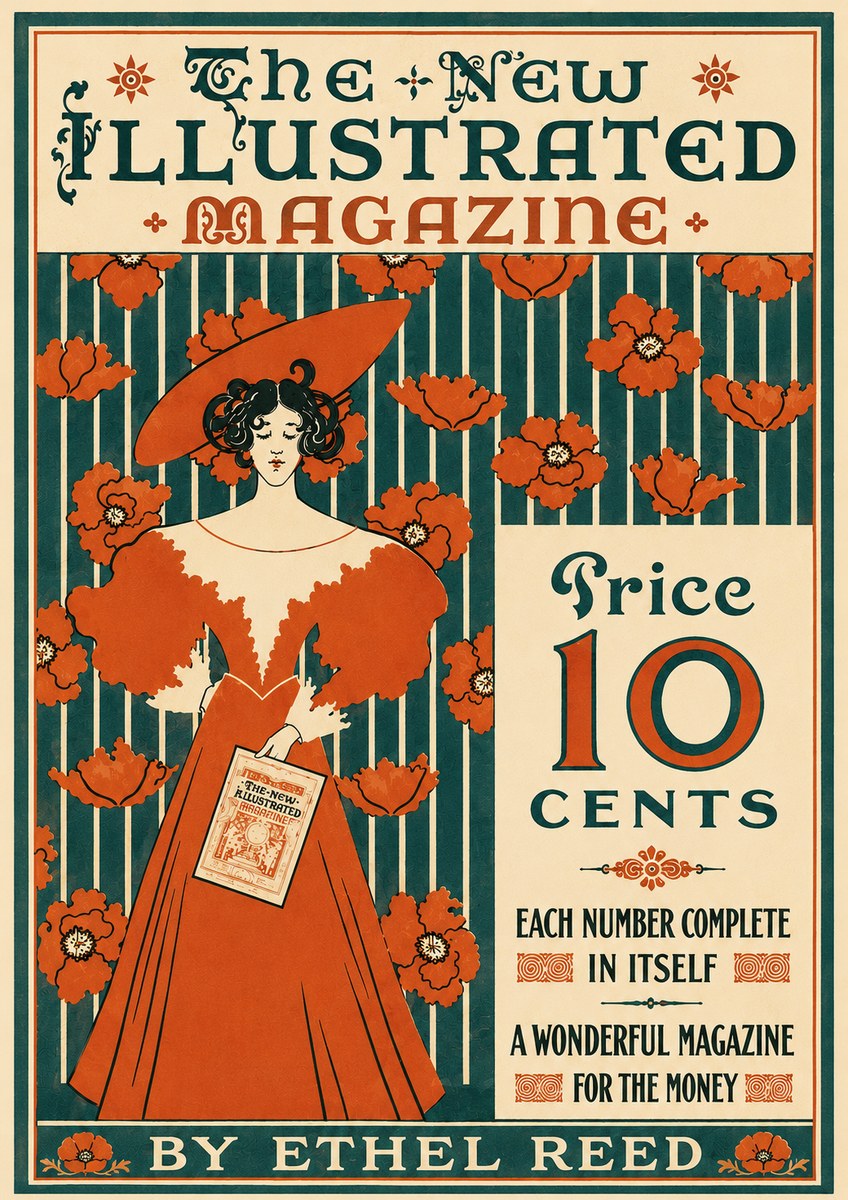 Ethel Reed The New Illustrated Magazine No6 - Poszter