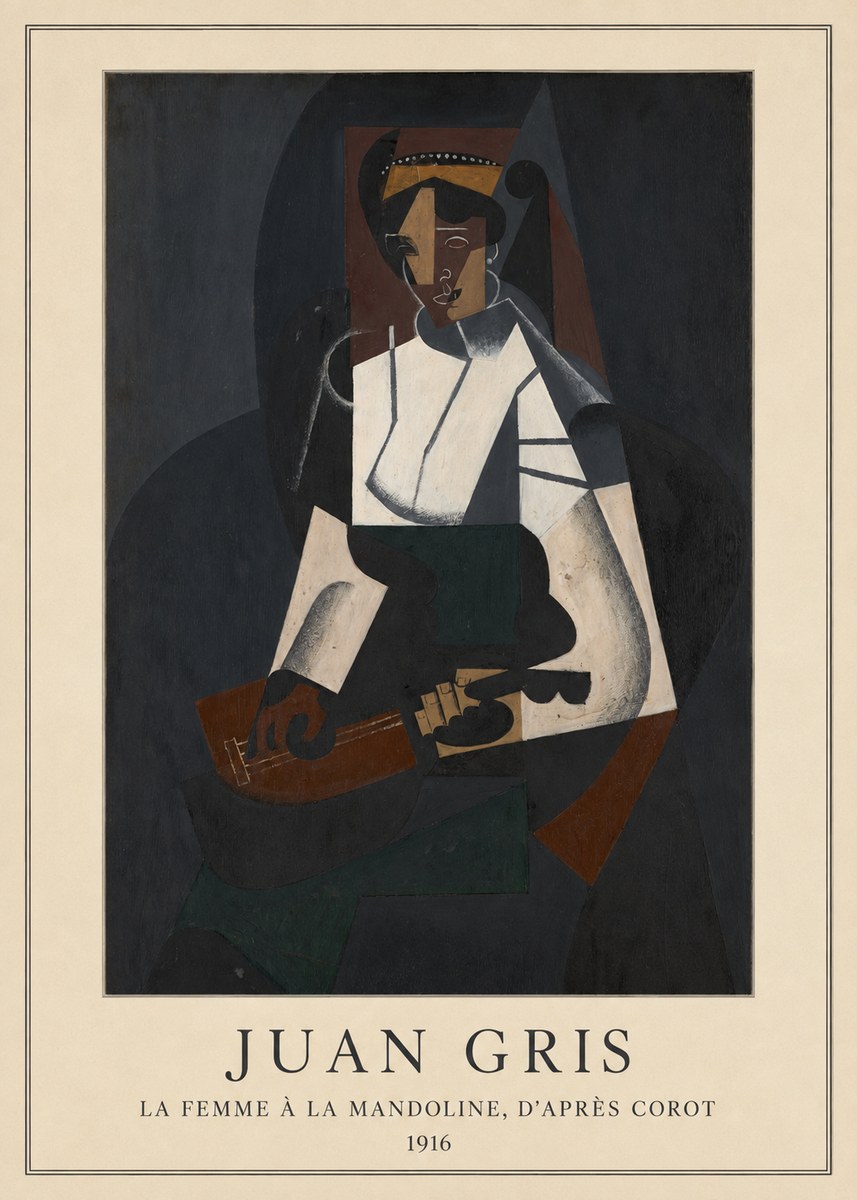 Juan Gris La Femme À La Mandoline, D'après Corot No4 - Poszter