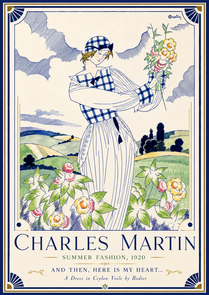 Charles Martin And Then, Here Is My Heart... Summer Dress in Ceylon Voile by Rodier No3 - Poszter