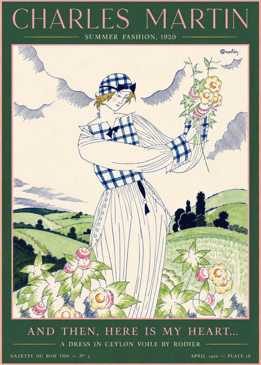 Charles Martin And Then, Here Is My Heart... Summer Dress in Ceylon Voile by Rodier No4 - Poszter