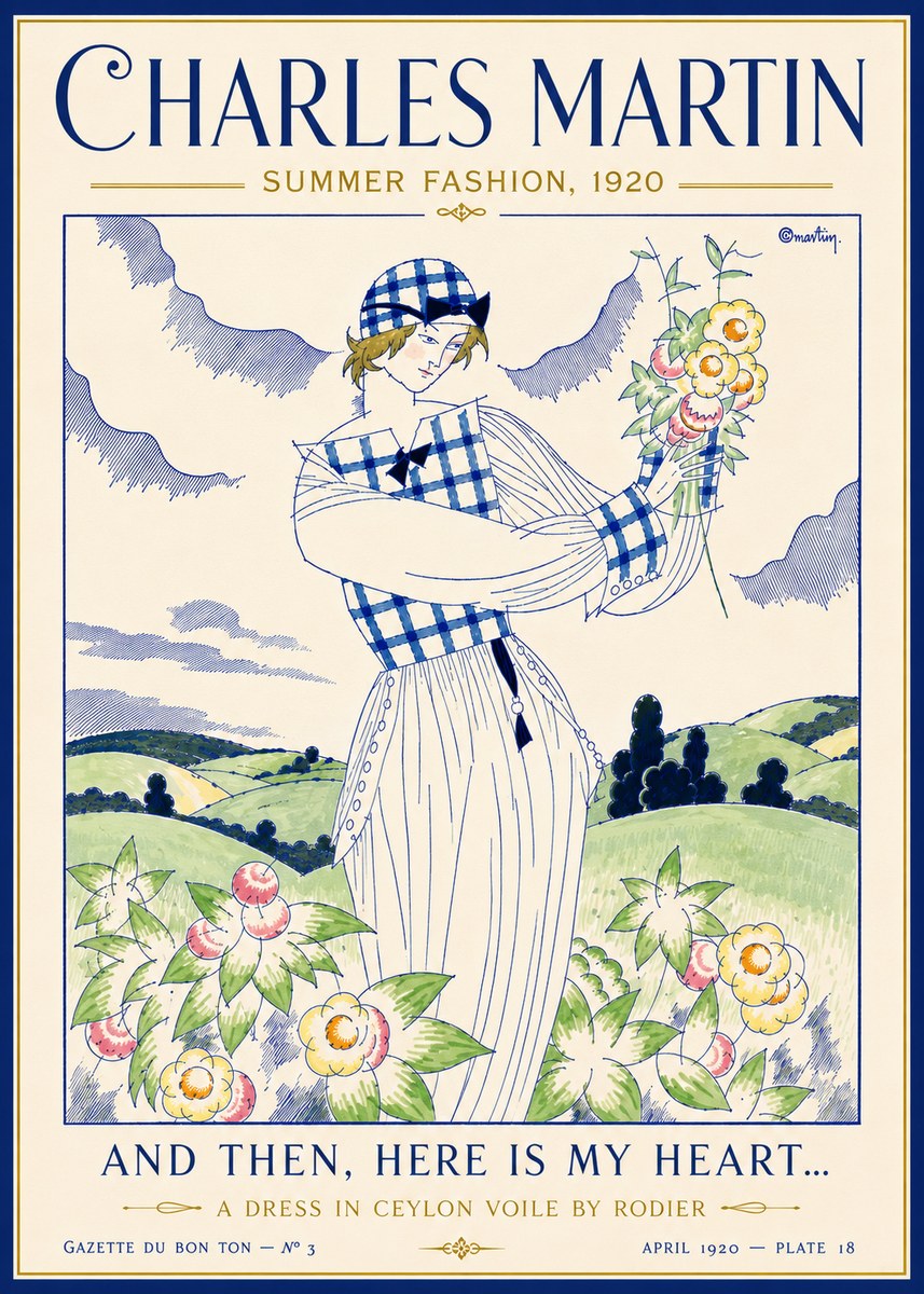 Charles Martin And Then, Here Is My Heart... Summer Dress in Ceylon Voile by Rodier No6 - Poszter