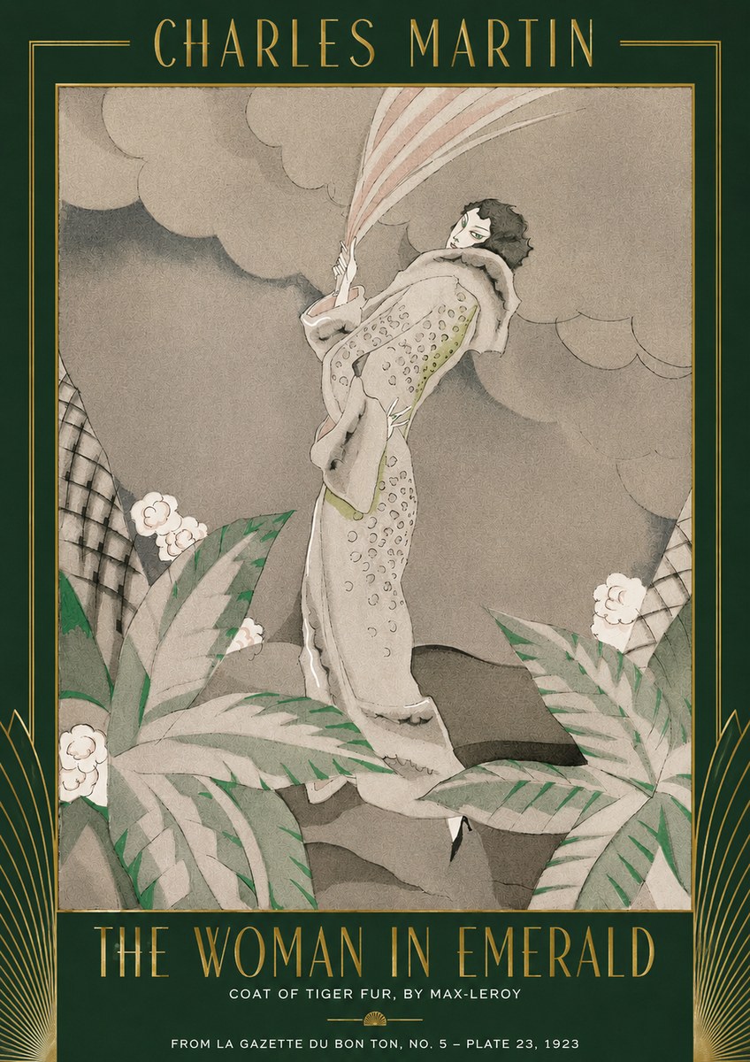 Charles Martin The Woman in Emerald No2 - Poszter