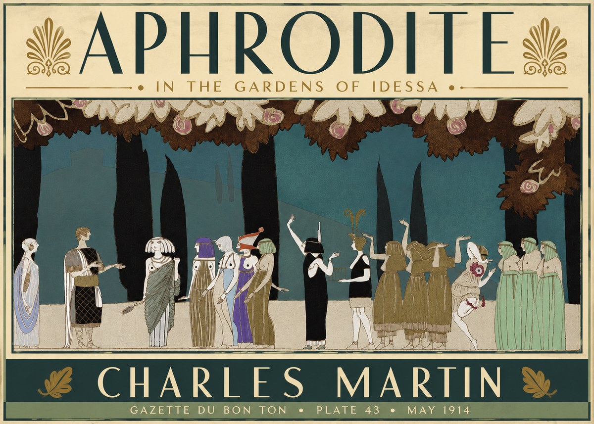 Charles Martin Aphrodite in the Gardens of Idessa No6 - Poszter