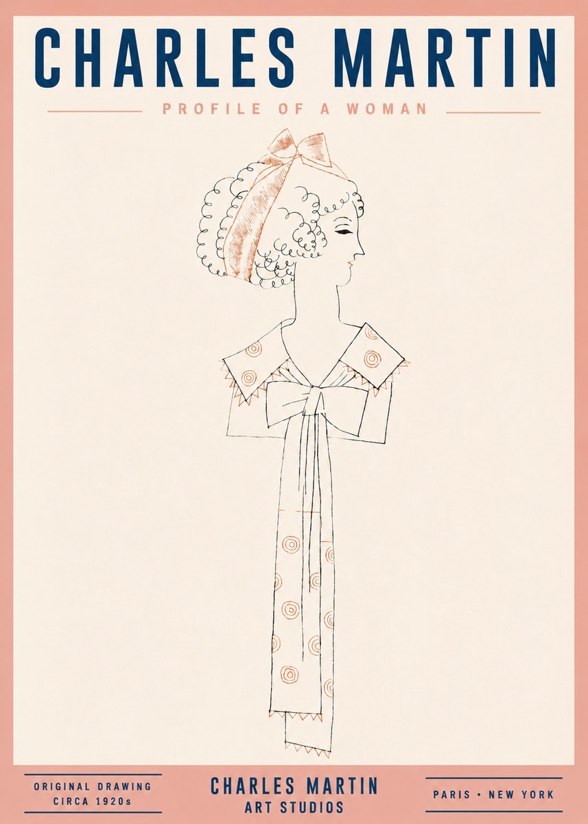 Charles Martin Profile of a Woman No2 - Poszter