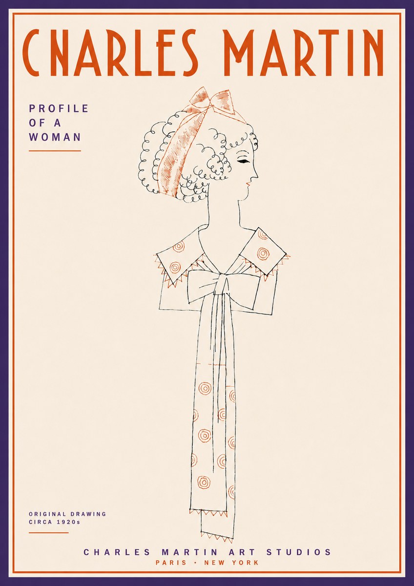 Charles Martin Profile of a Woman No4 - Poszter