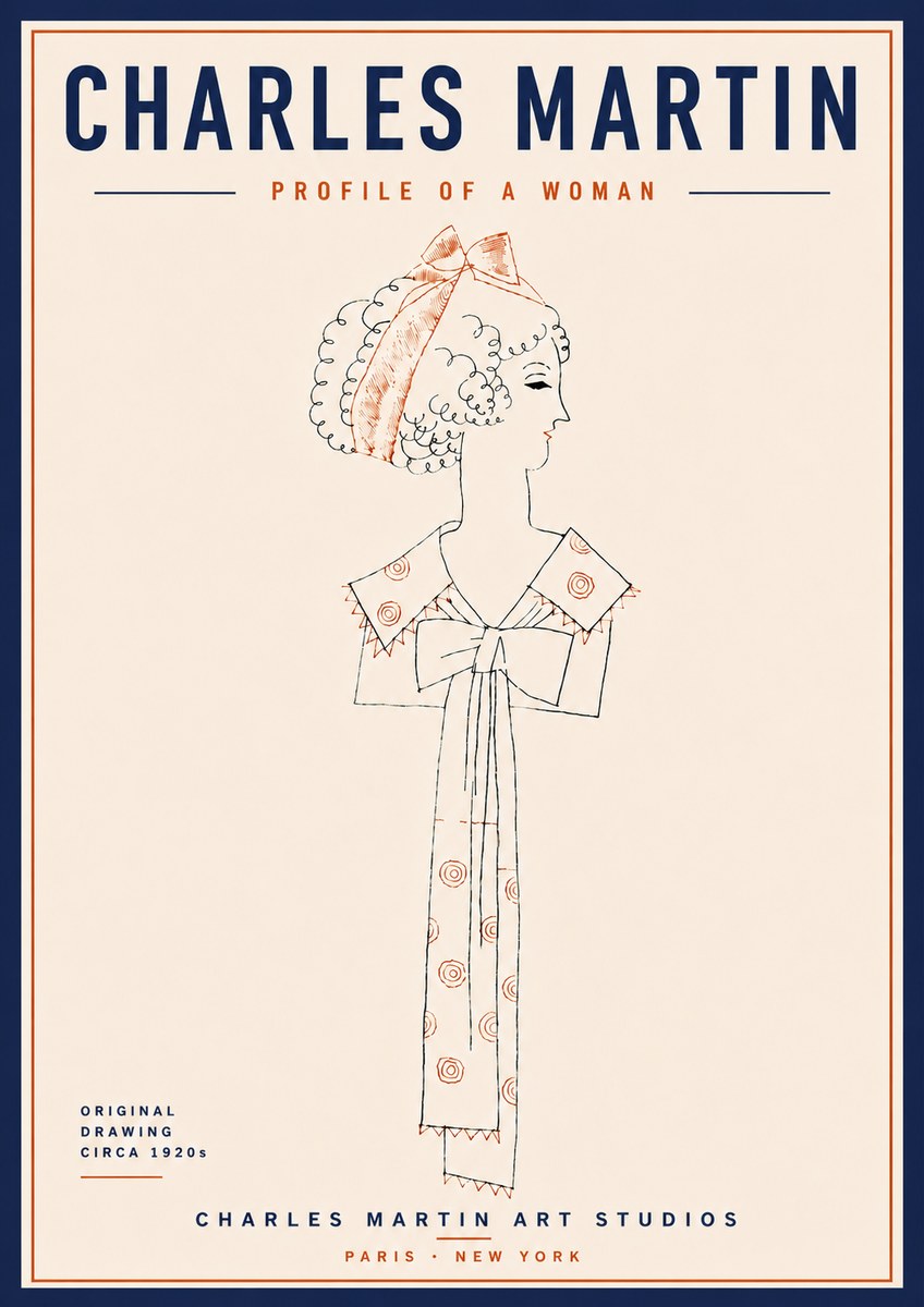 Charles Martin Profile of a Woman No6 - Poszter