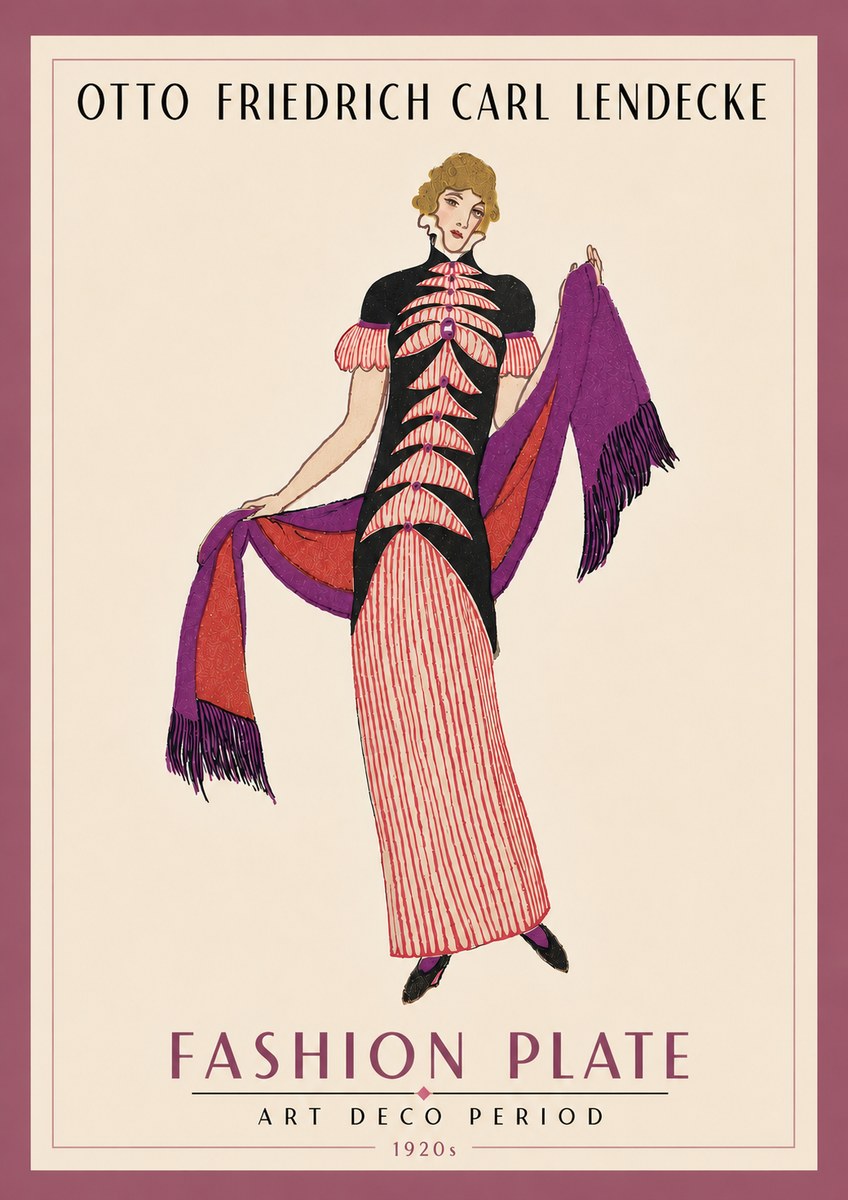 Otto Friedrich Carl Lendecke Fashion Plate I No5 - Poszter