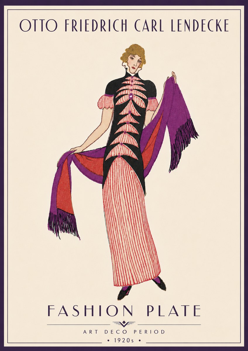 Otto Friedrich Carl Lendecke Fashion Plate I No6 - Poszter