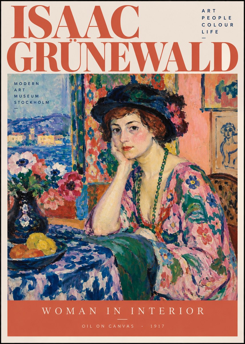 Isaac Grünewald Woman in Interior No2 - Poszter