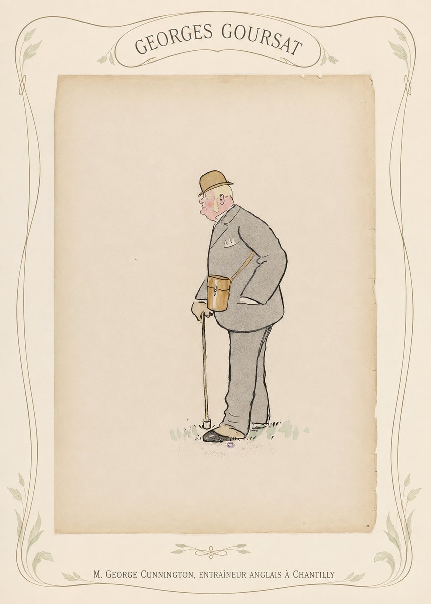 Georges Goursat M. George Cunnington, Entraîneur Anglais À Chantilly No4 - Poszter