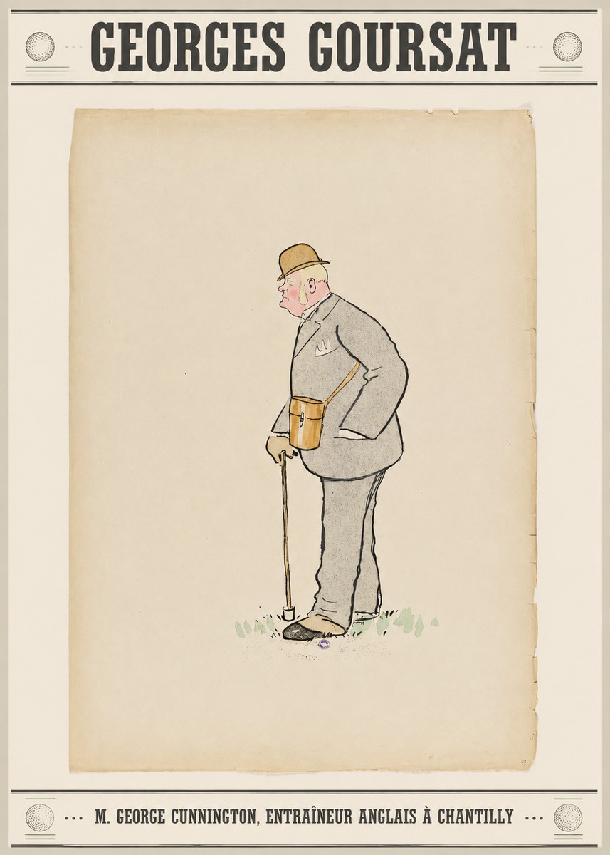 Georges Goursat M. George Cunnington, Entraîneur Anglais À Chantilly No5 - Poszter