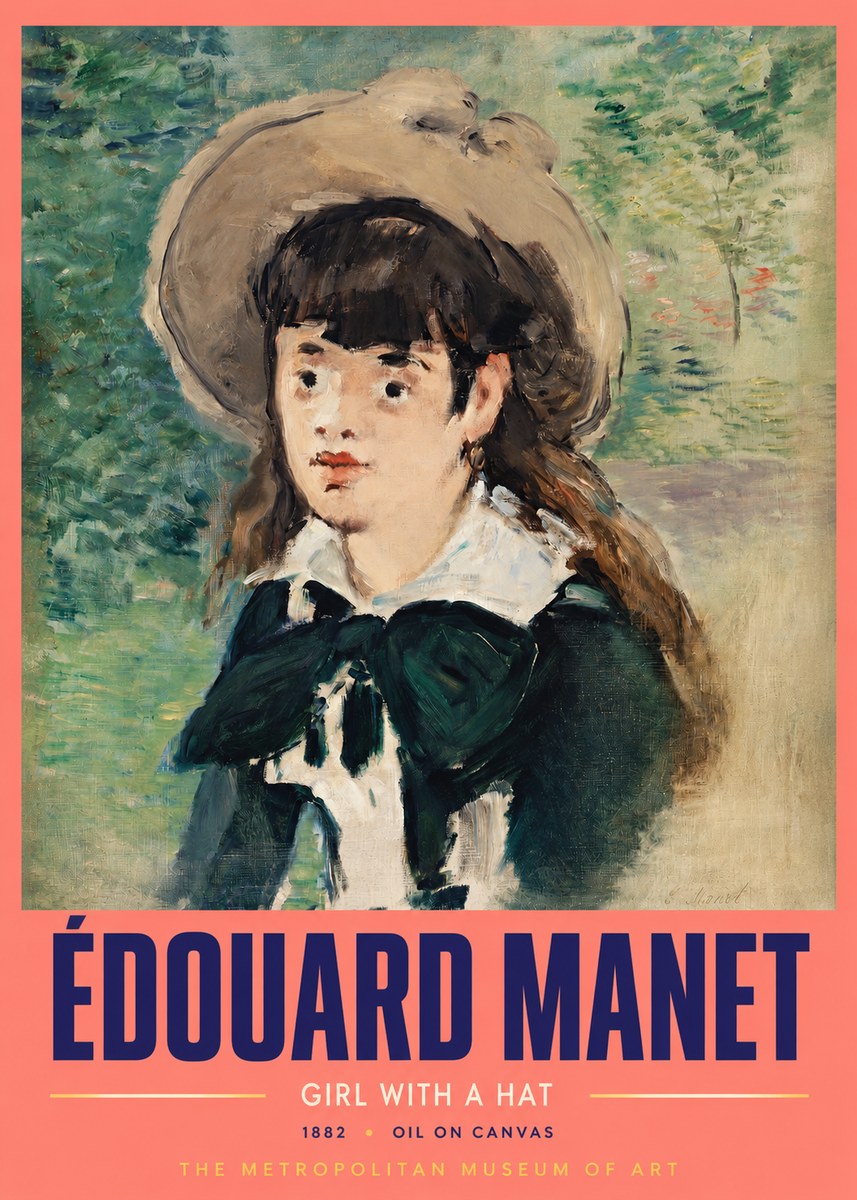 Édouard Manet Girl with a Hat No2 - Poszter