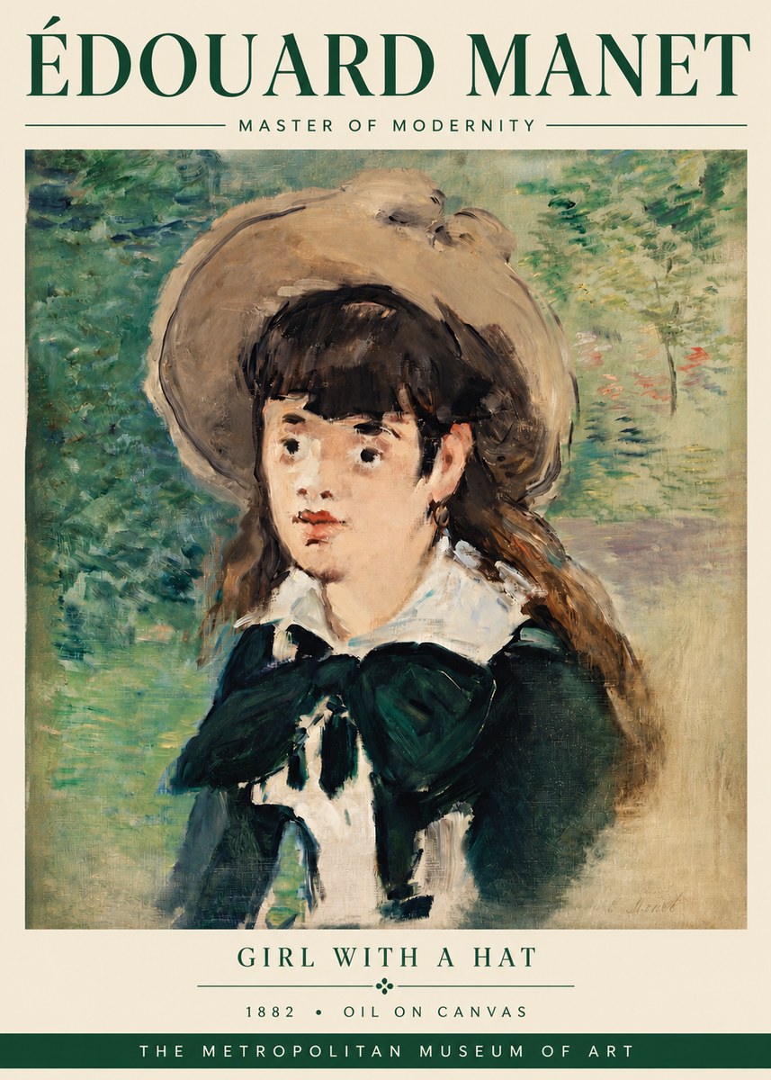 Édouard Manet Girl with a Hat No3 - Poszter