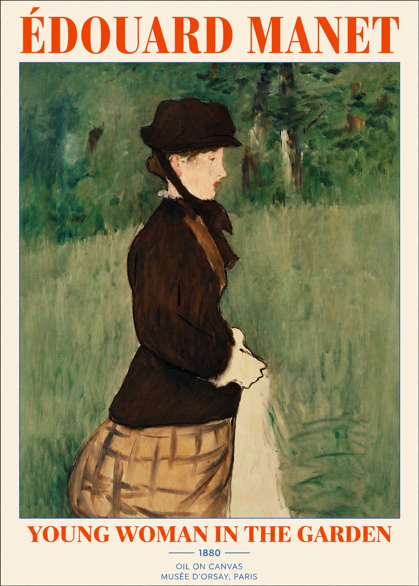 Édouard Manet Young Woman in the Garden No3 - Poszter