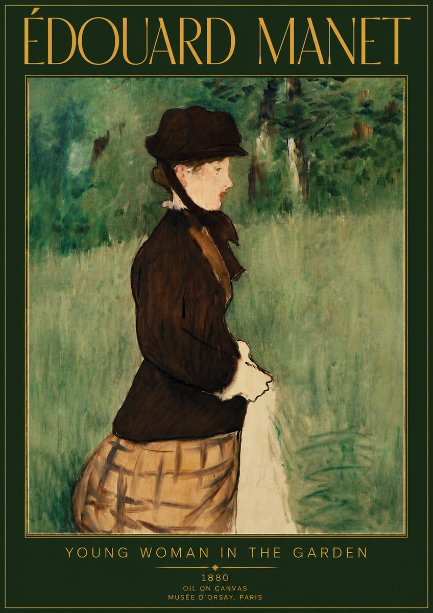 Édouard Manet Young Woman in the Garden No5 - Poszter