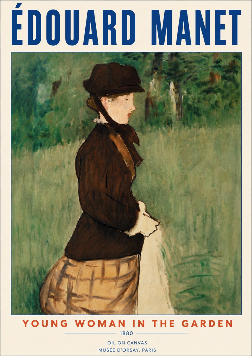Édouard Manet Young Woman in the Garden No6 - Poszter