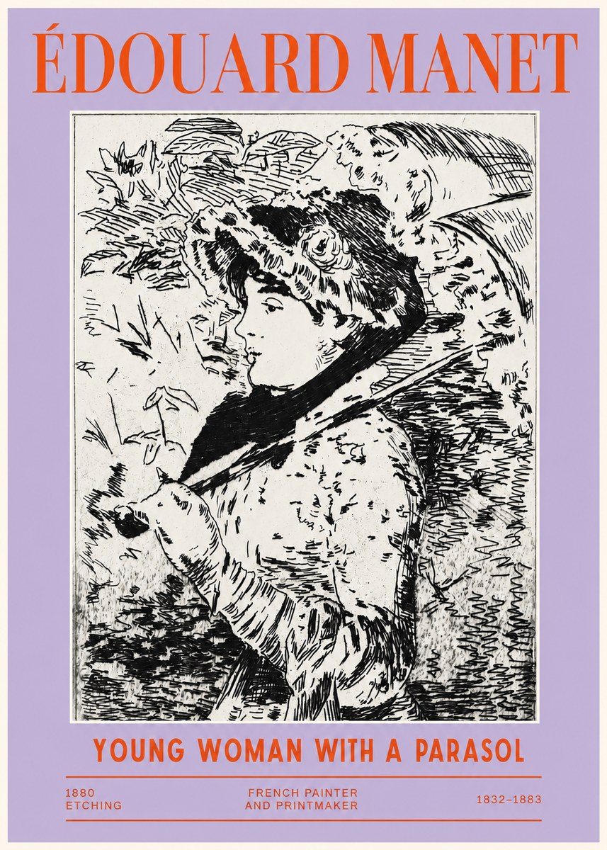 Édouard Manet Young Woman with a Parasol No2 - Poszter
