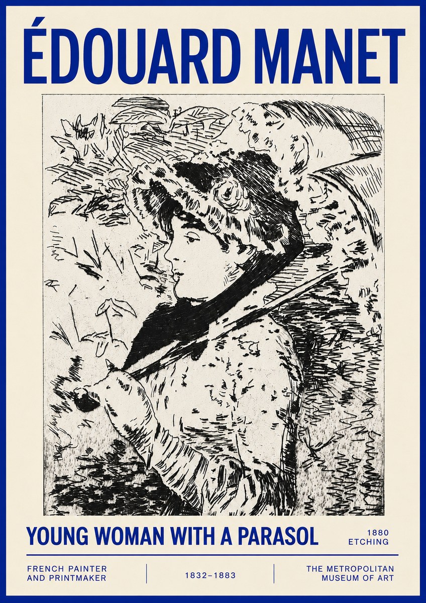 Édouard Manet Young Woman with a Parasol No4 - Poszter