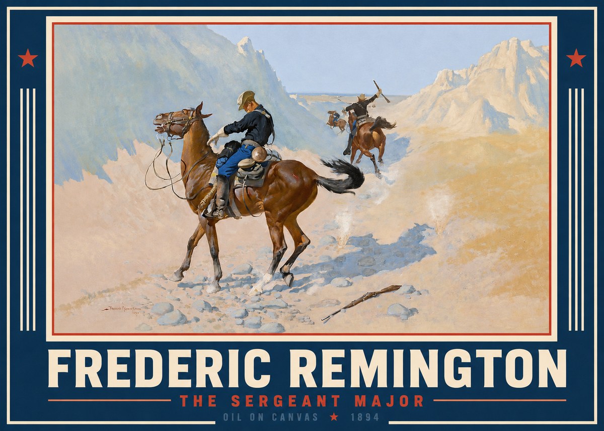 Frederic Remington The Sergeant Major No2 - Poszter