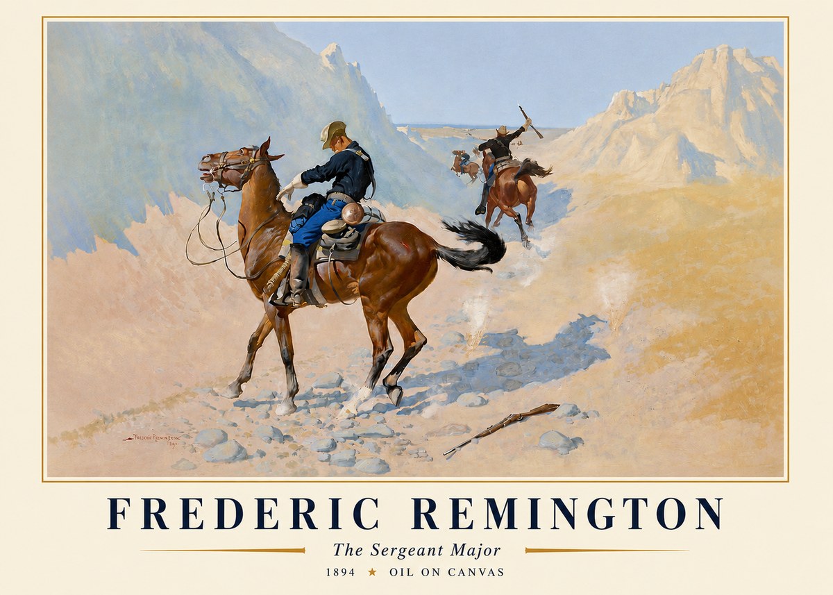 Frederic Remington The Sergeant Major No3 - Poszter