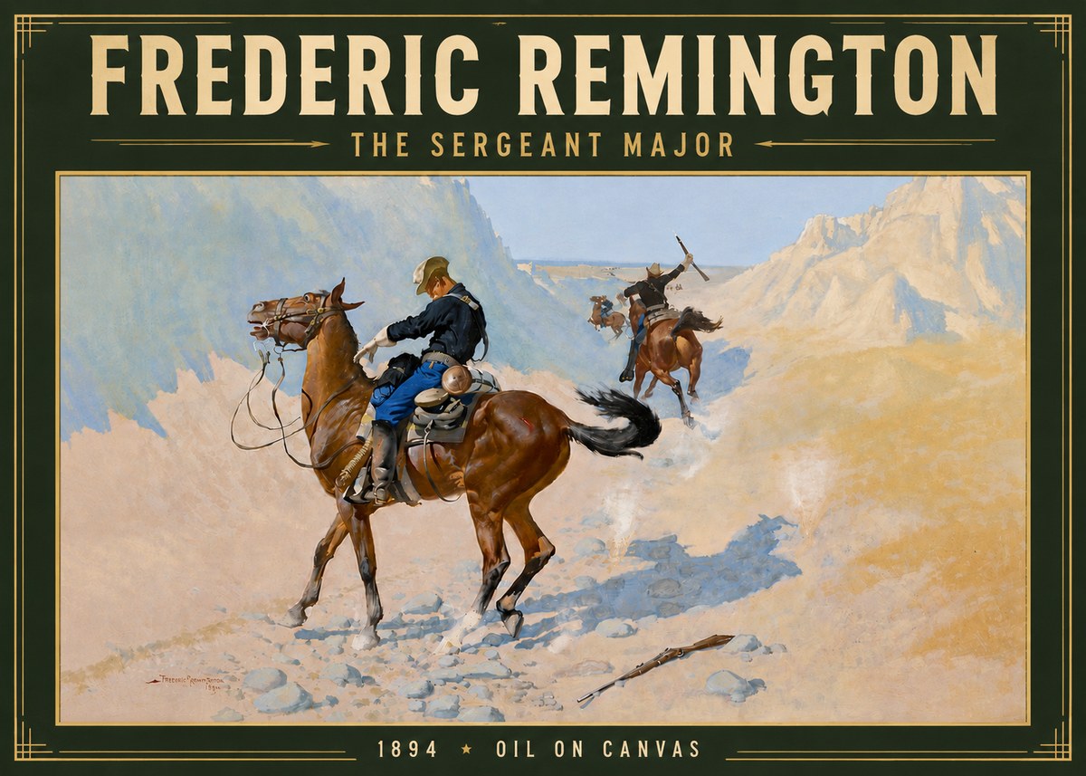 Frederic Remington The Sergeant Major No5 - Poszter