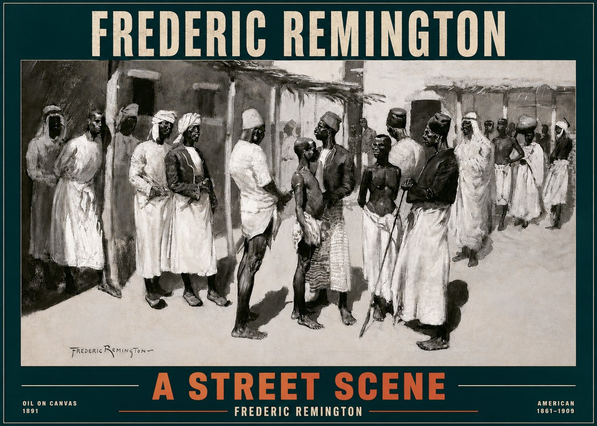 Frederic Remington A Street Scene No2 - Poszter