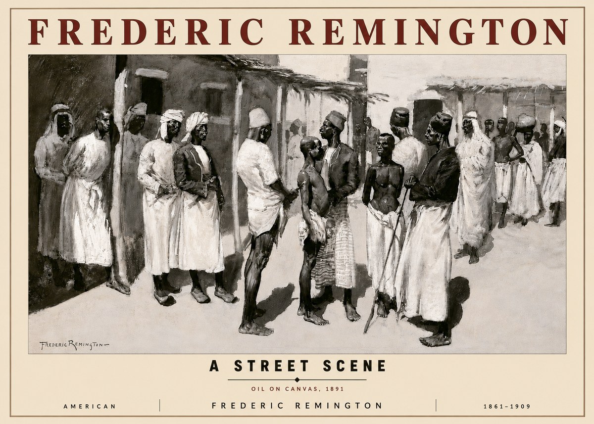 Frederic Remington A Street Scene No3 - Poszter