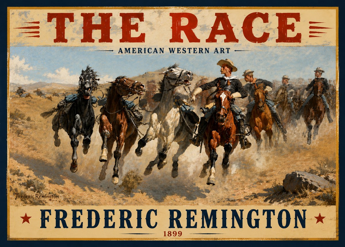 Frederic Remington The Race I No5 - Poszter