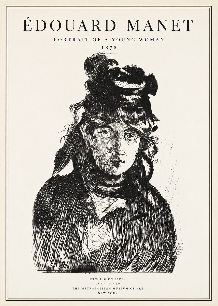 Édouard Manet Portrait of a Young Woman I No1 - Poszter