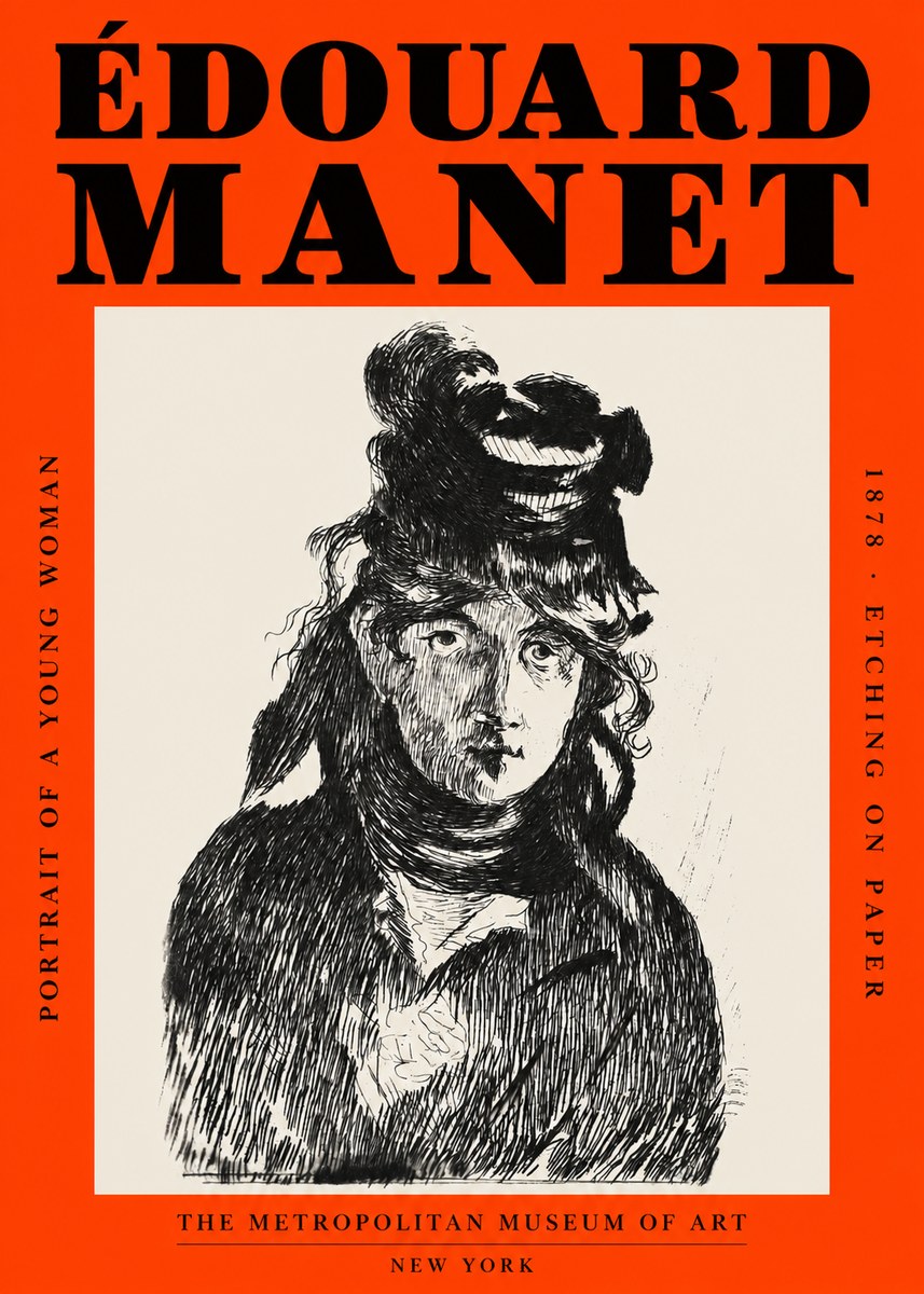 Édouard Manet Portrait of a Young Woman I No2 - Poszter