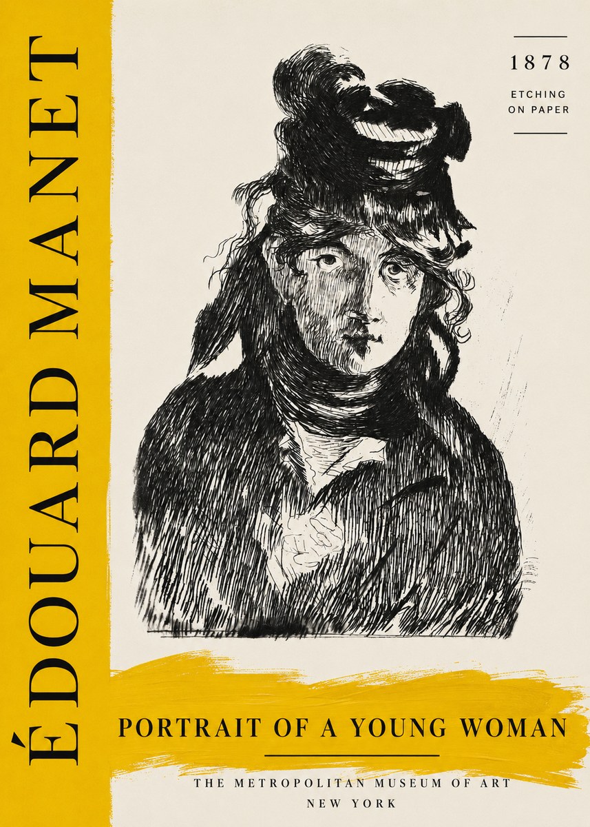 Édouard Manet Portrait of a Young Woman I No3 - Poszter