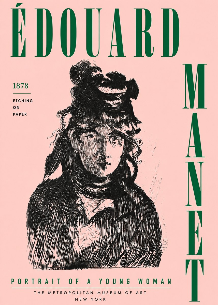 Édouard Manet Portrait of a Young Woman I No5 - Poszter