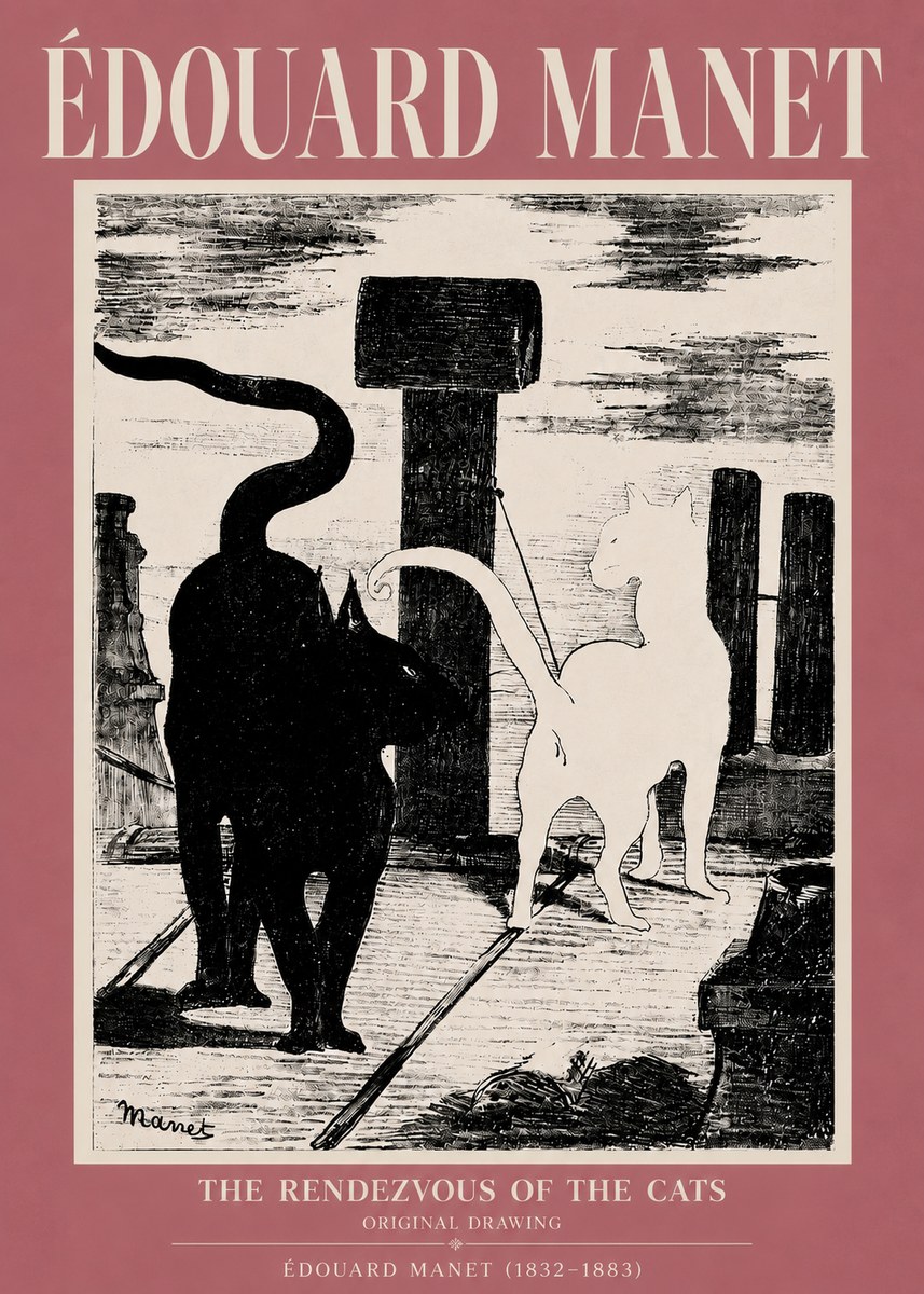 Édouard Manet The Rendezvous of the Cats No5 - Poszter